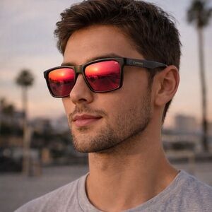 Carrera Festival Edition Sunglasses Black Red Mirror Lens 4013/S NWT Unisex
